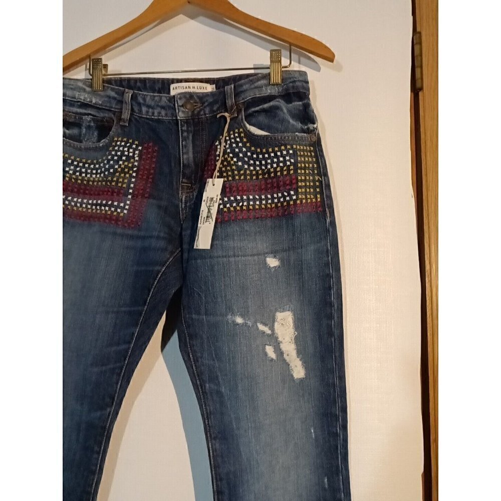 Artisan de Luxe Size 25 Destroyed Jeans Premium 29.5 x 30 - Picture 10 of 15